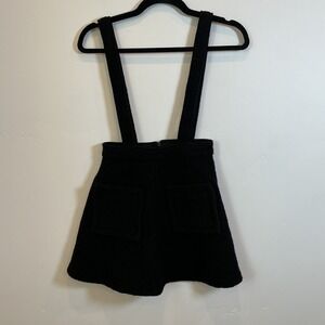 Christina Rohde Black Wool Pinafore Suspender Skirt 4 Patch Pockets NWT Designer